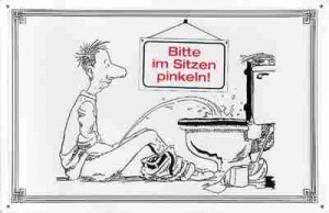 Bitte im Sitzen pinkeln!