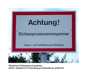 Warnhinweis Eichenprozessionsspinner