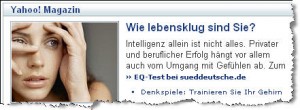 Webschnipsel EQ-Test (Quelle: yahoo.de)