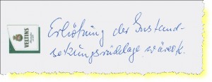 Biertischzettel mit Meinung