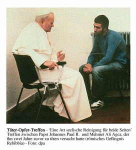 Vormaliger Papst mit Attentäter