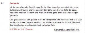 Tempelhof ist spießig (Quelle: spreeblick.com, Kommentare)
