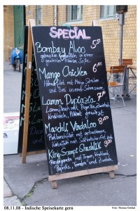 Tafel "indian style" - Berlin, Prenzlauer Berg