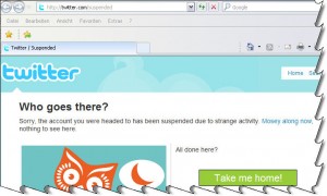 twitter - Account suspended