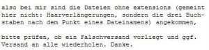 Extensions fehlen