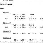 Ausriss aus einer Wohnflächenberechnung