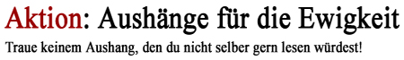 Aktion: Aushang für die Ewigkeit