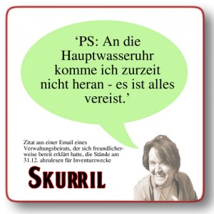 Skurril: Hauptwasseruhr vereist!