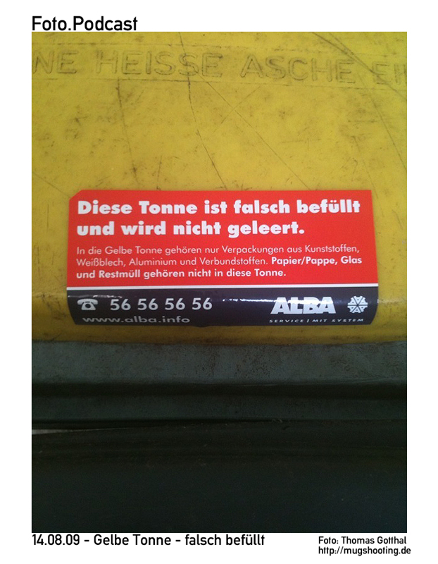 Gelbe Tonne, falsch befüllt
