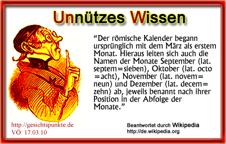 Unnützes Wissen: Der Monat März