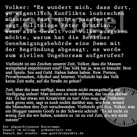 Gewalt im Alltag: Der Zeitvogel