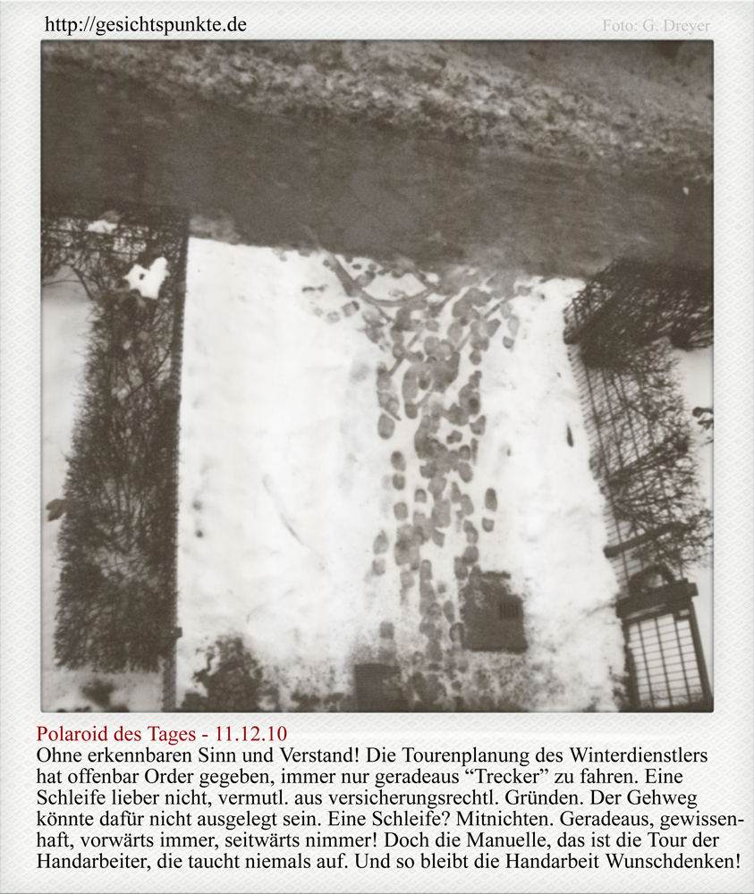 Polaroid des Tages: Mangelhafter Winterdienst Polaroid des Tages: Mangelhafter Winterdienst