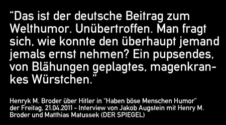 Anmerkung zu Hitler: das pupsende Würstchen
