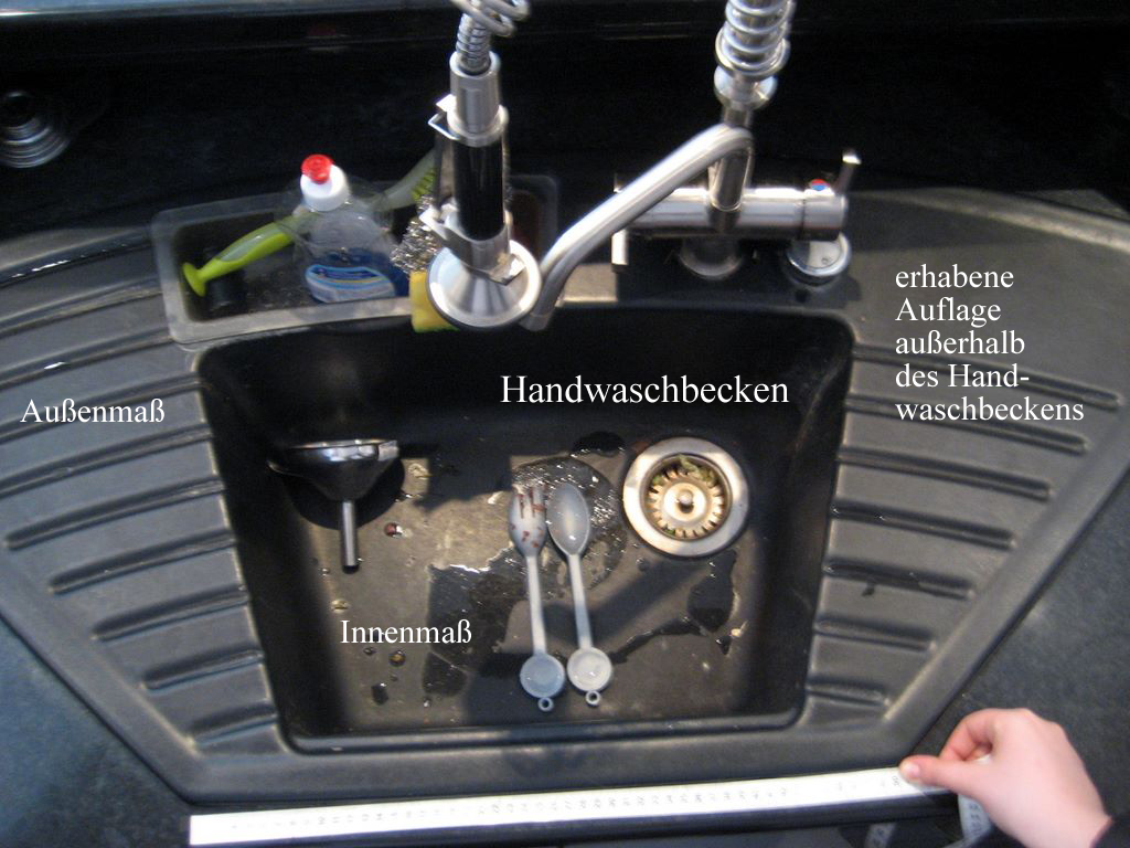 Draufsicht auf Handwaschbecken Draufsicht auf Handwaschbecken