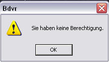 screenshot: "Sie Haben Keine Berechtigung"