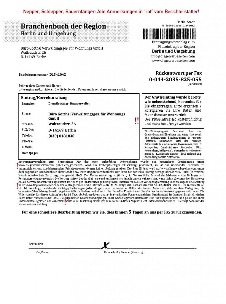 Branchenbuch der Region - Akqisitionsfax Branchenbuch der Region - Akqisitionsfax
