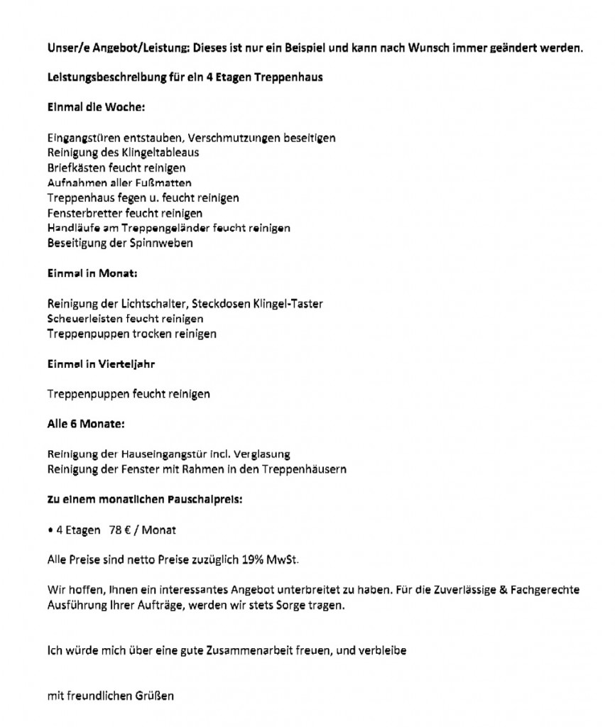 Treppenhaus-Reinigung: Ein unmoralisches Angebot! Treppenhaus-Reinigung: Ein unmoralisches Angebot!