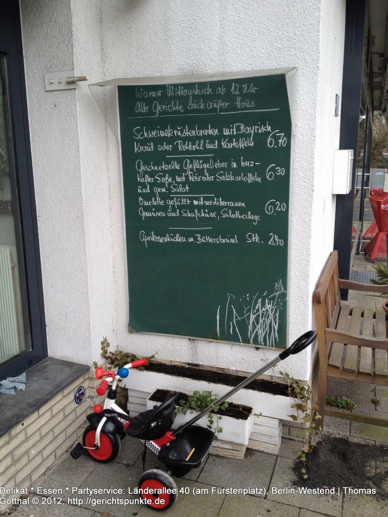Delikat * Essen * Partyservice: Länderallee 40 (am Fürstenplatz), Berlin-Westend