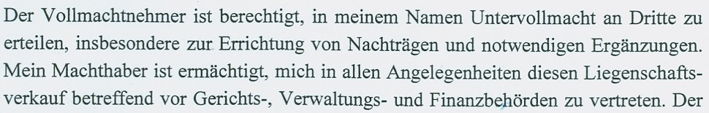 Bevollmächtigter, "Mein Machthaber"
