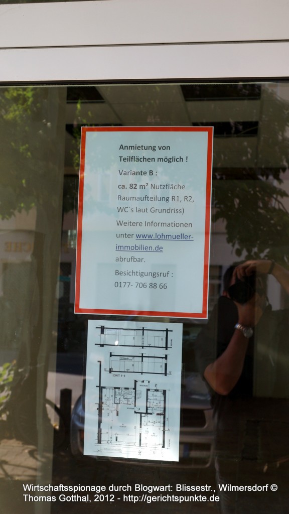 Wirtschaftsspionage durch Blogwart: Blissestr., Wilmersdorf