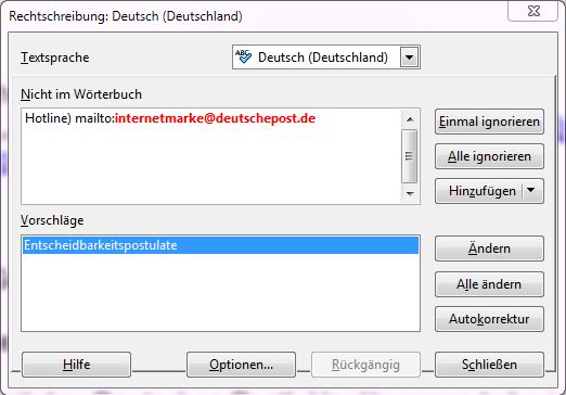 "Internetmarke" und "Entscheidbarkeitspostulate"