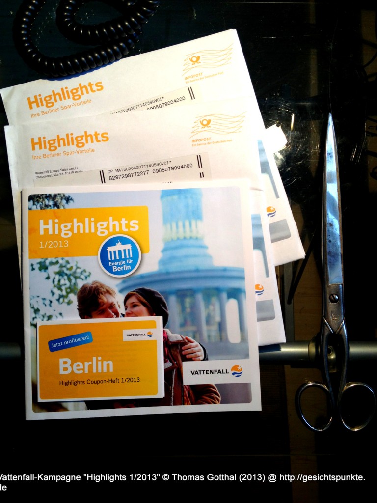 VATTENFALL-Kampagne "Highlights 01.2013" VATTENFALL-Kampagne "Highlights 01.2013"