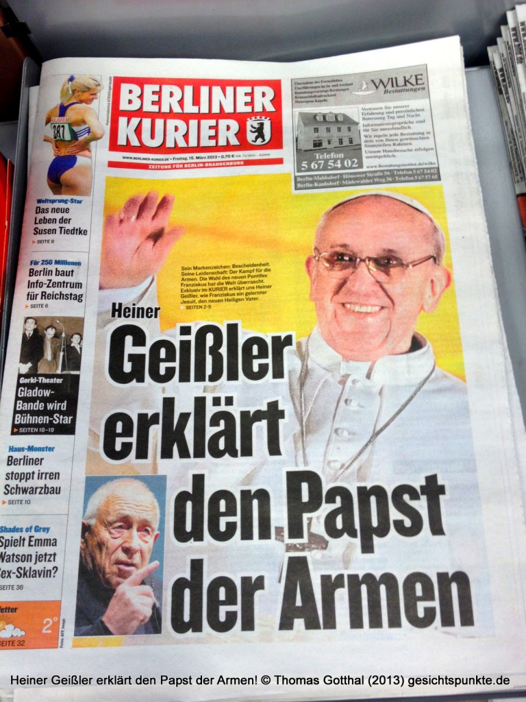 Berliner Kurier: Heiner Geißler erklärt den Papst der Armen!