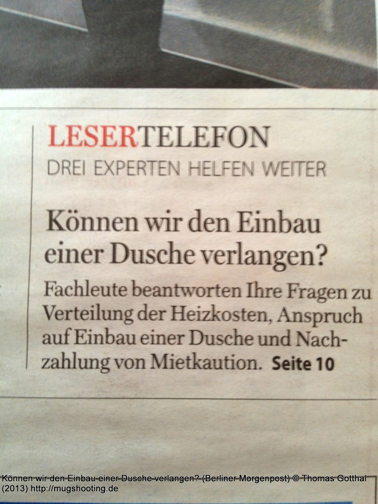 Können wir den Einbau einer Dusche verlangen? (Berliner Morgenpost)