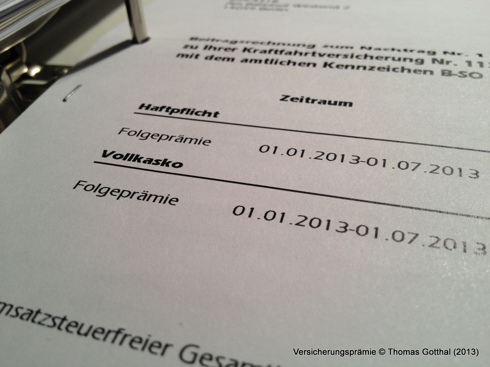 Versicherungsprämie
