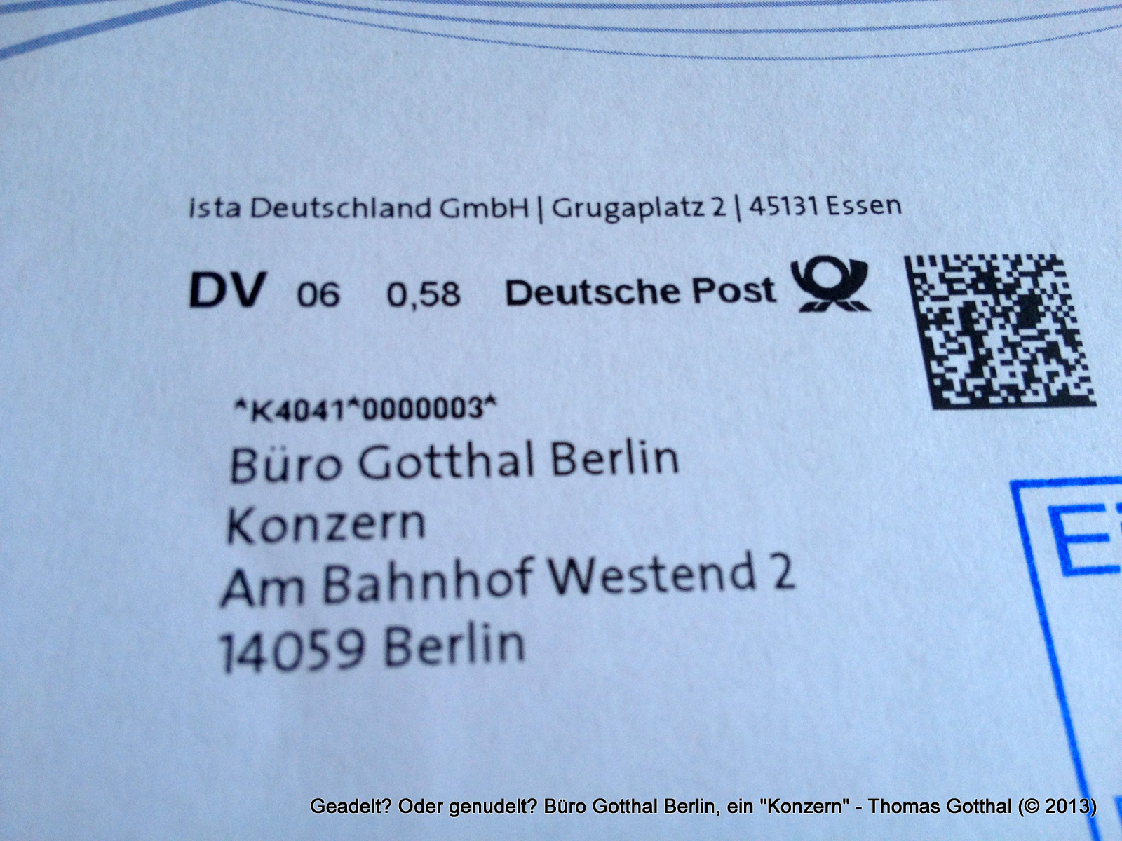 Geadelt? Oder genudelt? Büro Gotthal Berlin, ein "Konzern"