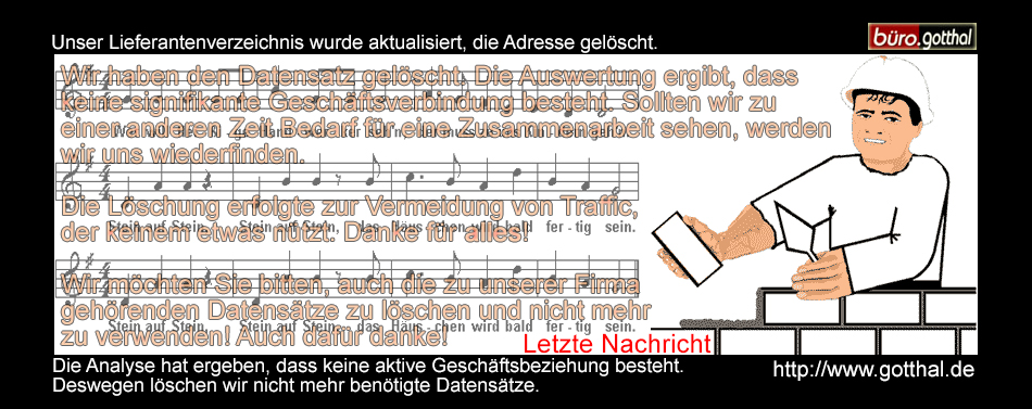 Lieferantenadresse gelöscht
