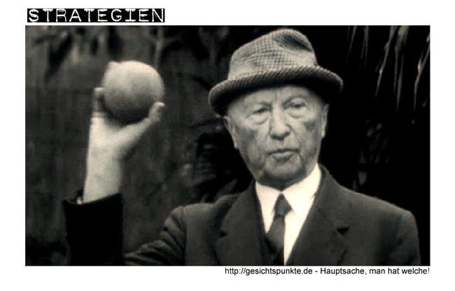 Strategien: Konrad Adenauer beim Boccia