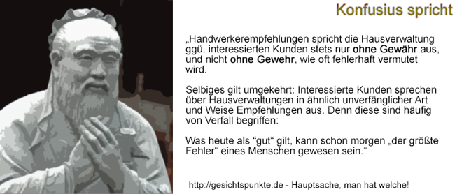 Konfuzius spricht "Handwerkerempfehlungen"