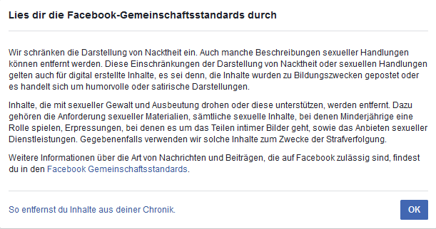 Facebook, Gemeinschaftsstandards #Serie