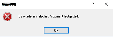 Es wurde ein falsches Argument festgestellt #Software